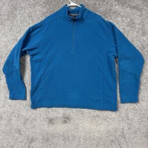 Lands' End Pullover XL Blue Polartec Fleece Quarter Zip Outdoor Hiking Gorpcore